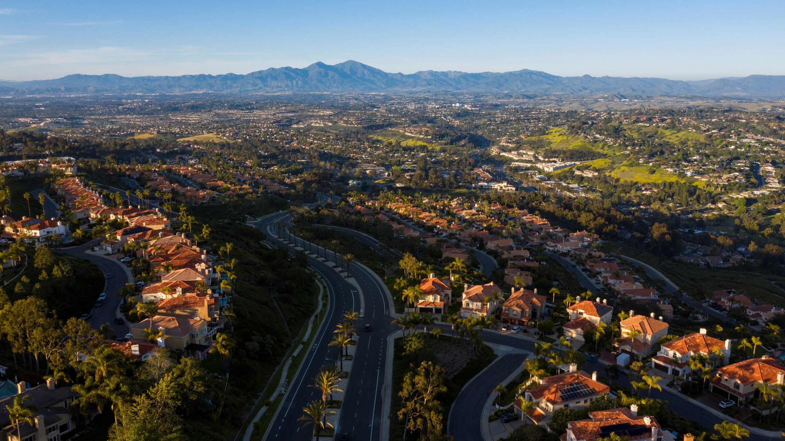Aerial view of Laguna Niguel hills and residential neighborhoods